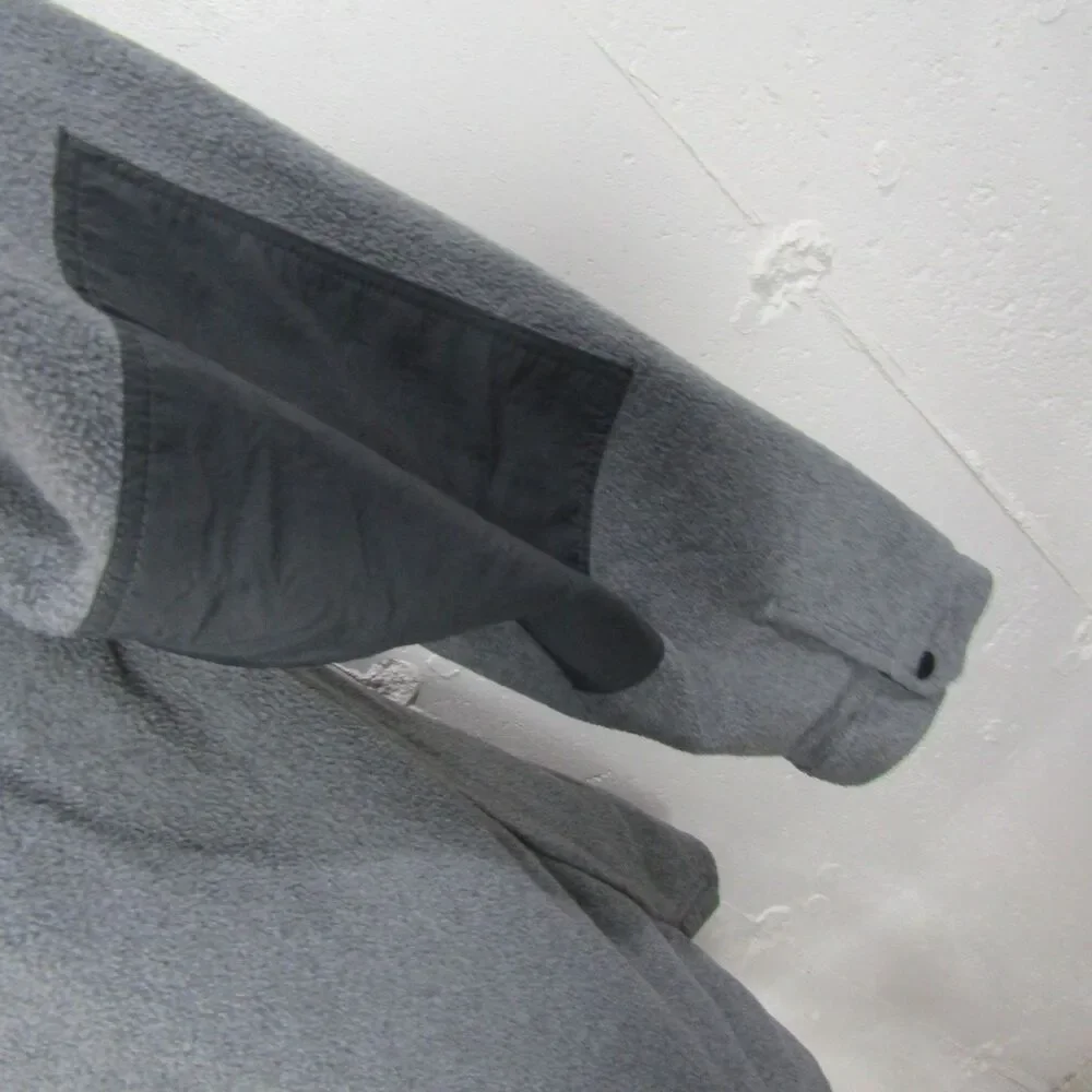 The North Face Denali Men's XL Gray Black Fleece Pullover Snap Front Jacket